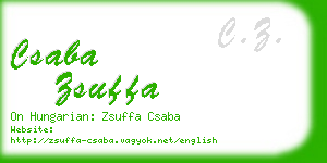 csaba zsuffa business card